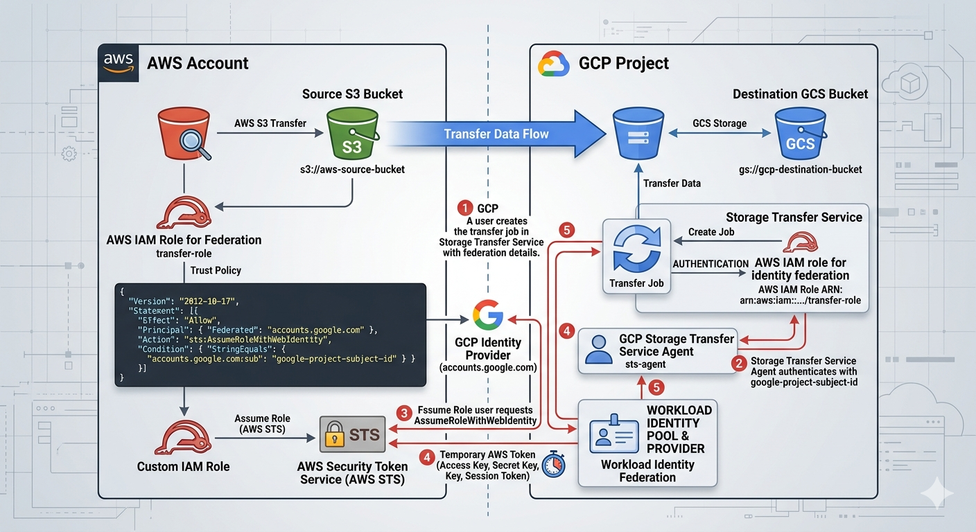 STS - Transfer from AWS S3 into the GCP Cloud Storage